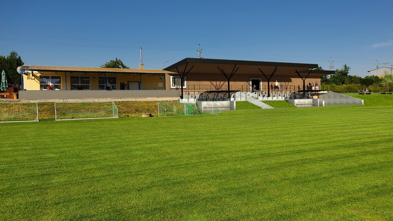 Úprava šaten TJ Pilana Zborovice na fotbalovém hřišti ve Zborovicích